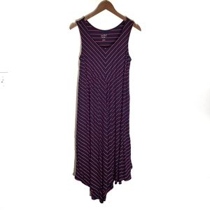 Isabel Maternity Navy and Pink Striped Dress